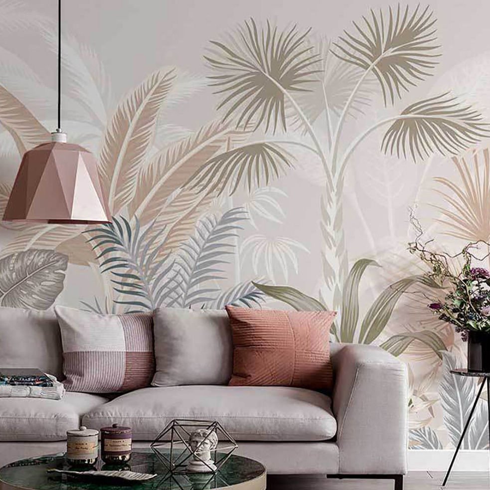 Soft Renkler Palmiye Ağaçları Duvar Kağıdı