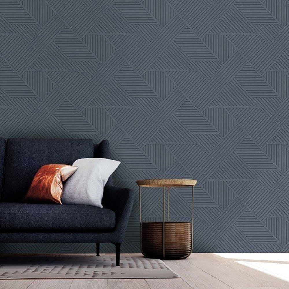 Modern Geometrik Ahşap Panel Tasarım Duvar Kağıdı