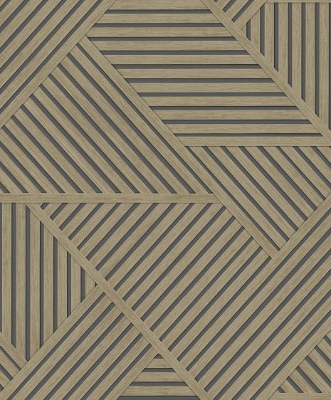 Modern Geometrik Naturel Ahşap Panel Tasarım Duvar Kağıdı
