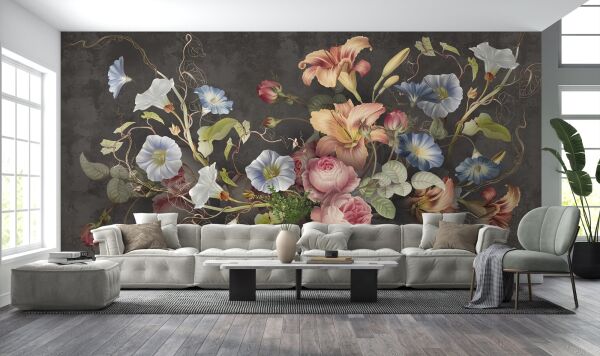 Tasarım Büyük Çiçekler Duvar Kağıdı