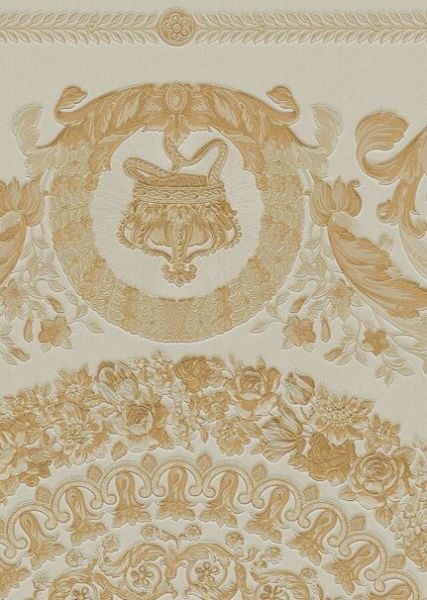 Versace 4 Koleksiyonu Krem Gold Duvar Kağıdı