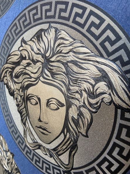 Versace 5 Medusa Head Lacivert Duvar Kağıdı