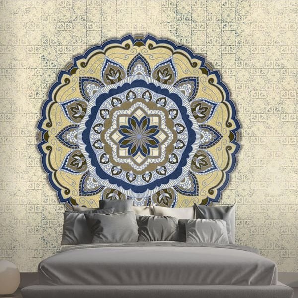 Blue Brussel Mandala Duvar Kağıdı