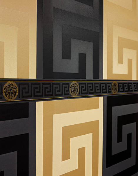 Versace Siyah Gold Labirent Desen Duvar Kağıdı