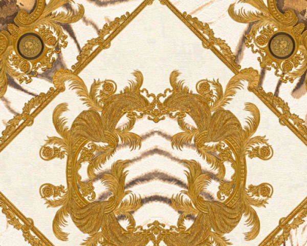 Versace Gold Bej Krem Şal Desenli Duvar Kağıdı