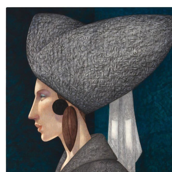 Uva Büyük Şapkalı Kadın Pano Kağıt