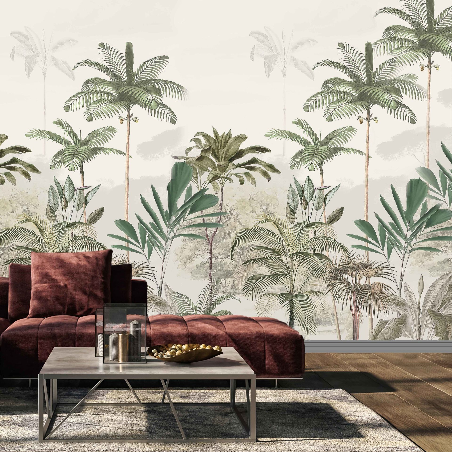 Renkli Palmiye Ağaçları Duvar Kağıd