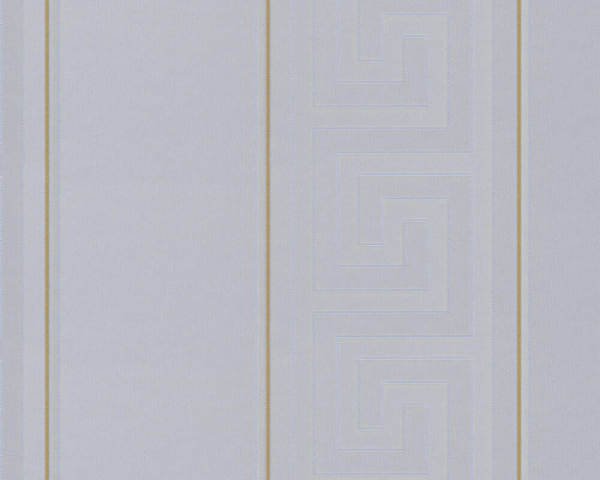Versace Greek Key Stripe Krem Duvar Kağıdı
