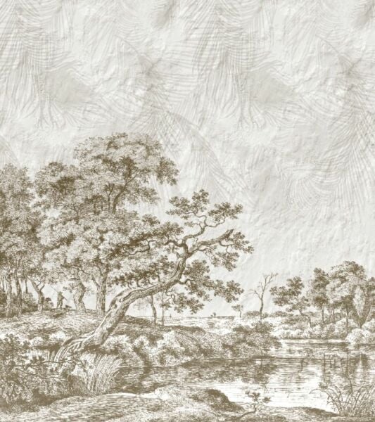 Sepya Ağaçlar Orman Antik Zamanlar Duvar Kağıdı