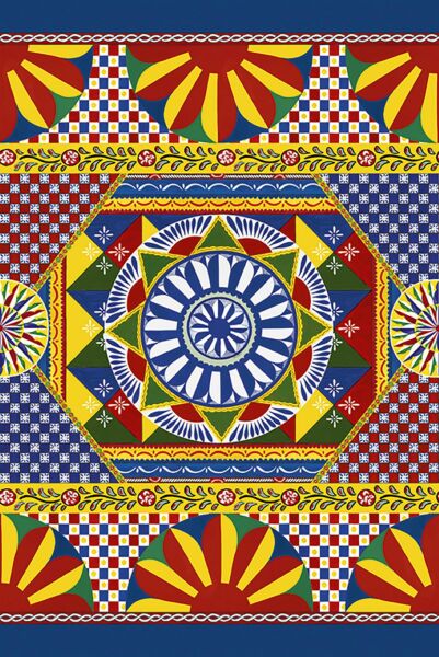 Renkli Güneş Geometrik Desenli Pano Duvar Kağıdı