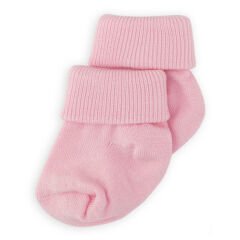 Novibaby 2'li Bambu Bebek Çorap I Baby Pink I 0-6 ay I Pembe Yenidoğan Bebek Çorabı