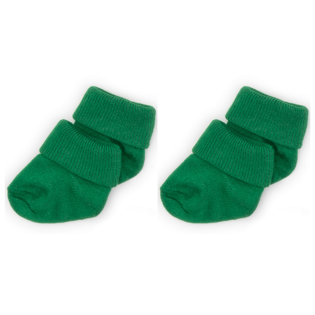 Novibaby 2'li Bambu Bebek Çorap I Pine Green I 0-6 ay I Yeşil Yenidoğan Bebek Çorabı
