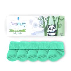 Novibaby 5'li Bambu Bebek Çorap I Sea Green I 0-6 ay I Yenidoğan Kız Erkek Bebek Çorabı