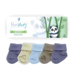 Novibaby 5'li Bambu Bebek Çorap I Baby Boy I 0-6 ay I Yenidoğan Kız Erkek Bebek Çorabı