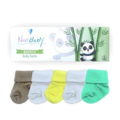 Novibaby 5'li Bambu Bebek Çorap I Summer I 0-6 ay I Yenidoğan Kız Erkek Bebek Çorabı