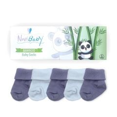 Novibaby 5'li Bambu Bebek Çorap I Cloudy I 0-6 ay I Yenidoğan Kız Erkek Bebek Çorabı