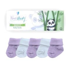 Novibaby 5'li Bambu Bebek Çorap I Purpy I 0-6 ay I Yenidoğan Kız Erkek Bebek Çorabı