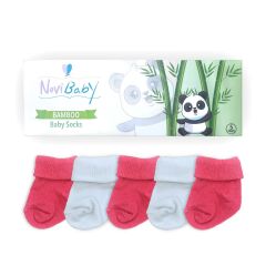 Novibaby 5'li Bambu Bebek Çorap I Coral I 0-6 ay I Yenidoğan Kız Erkek Bebek Çorabı