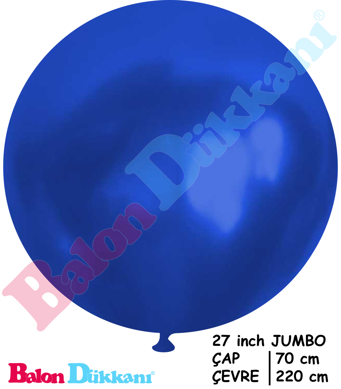 27 inch Jumbo Balon Metalik Mavi Balon