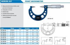 Mekanik Nokta Uçlu Mikrometre 327 Serisi Tip B