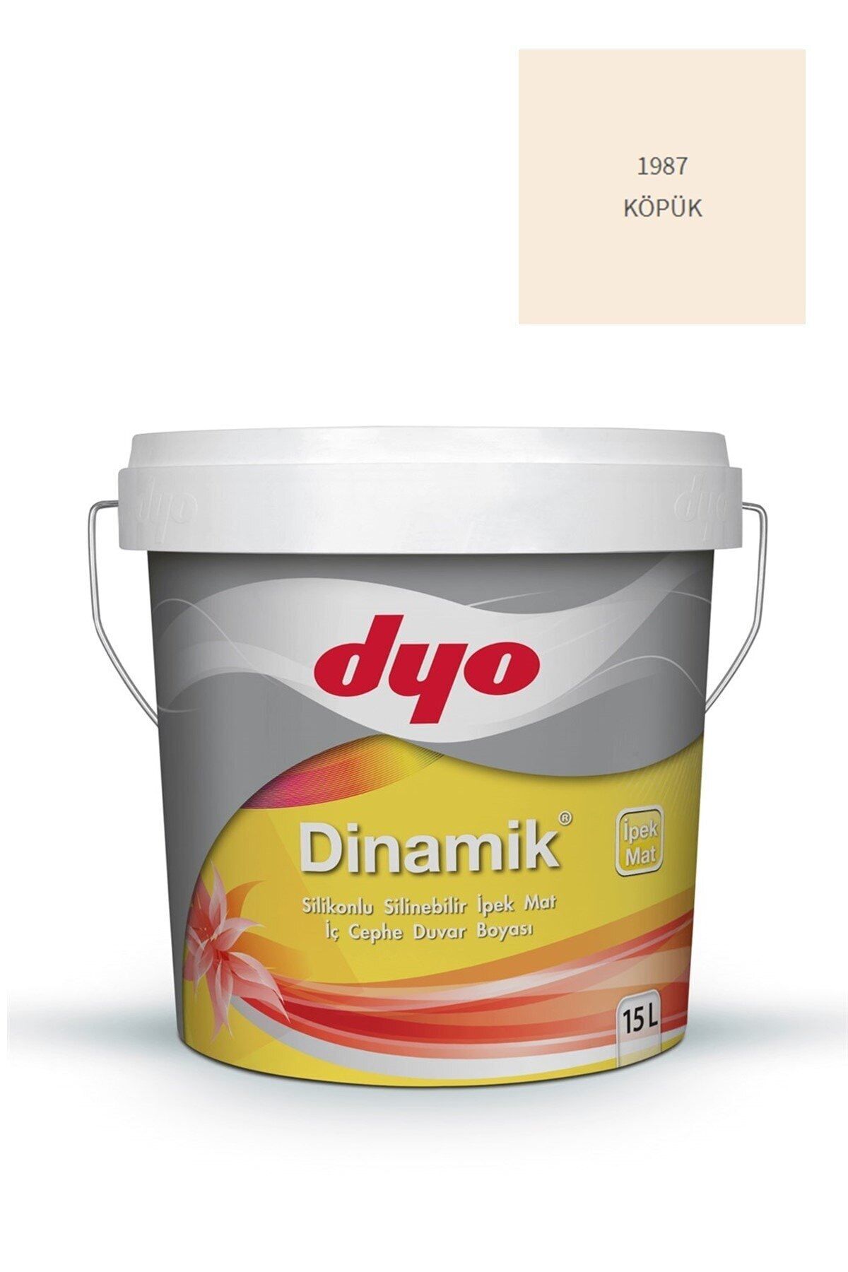 Dinamik Silikonlu Silinebilir Ipek Mat Iç Cephe Duvar Boyası 1987 Köpük 15 Lt