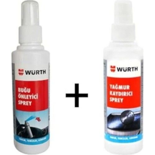WÜRTH Yağmur Kaydırıcı ve Buğu Önleyici Sprey Set 2x150 ml