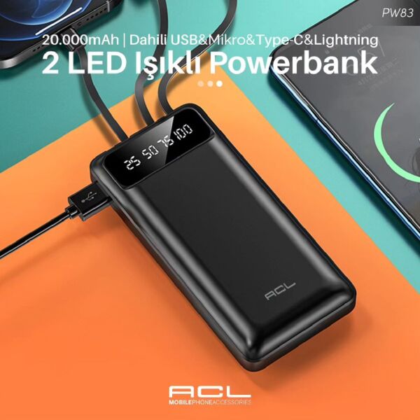 ACL PW-83 LED Işıklı Powerbank