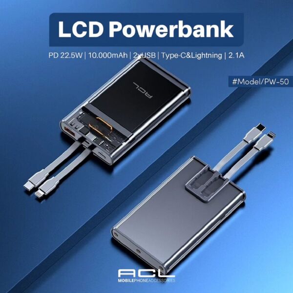 ACL PW-50 LCD Ekranlı Şeffaf Powerbank