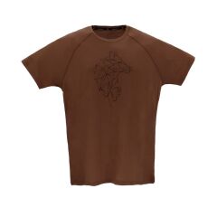 Woolnat Merino Yün Geometrik Kurt Baskılı Kısa Kol Erkek Tshirt