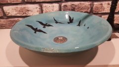 Kuş Dekorlu lavabo (Göçmen Kuşlar)