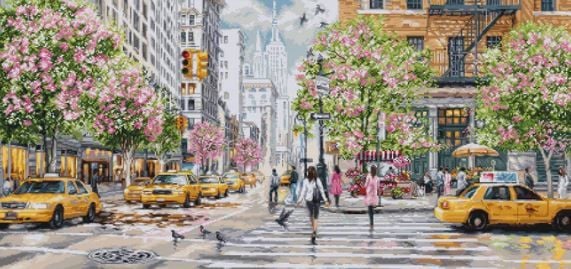 Luca-s Art Goblen Baskısız Kanaviçe Kiti New York BU5049