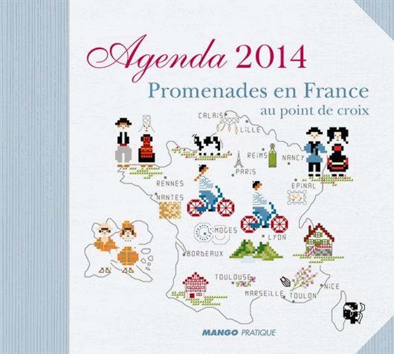 Agenda 2014 Promenades en France au point de croix