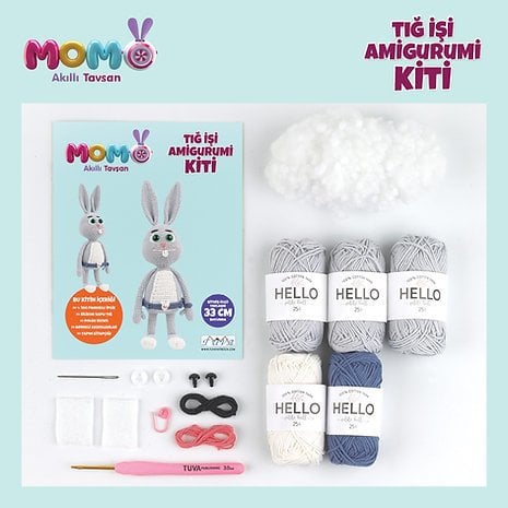 Momo Akıllı Tavşan Amigurumi Kiti