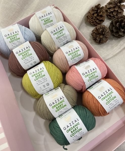 Gazzal Organic Baby Cotton Pastel Renkler İplik Seti 10 Adet