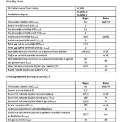 Vestel SA 6002 B Gömme Aspiratör