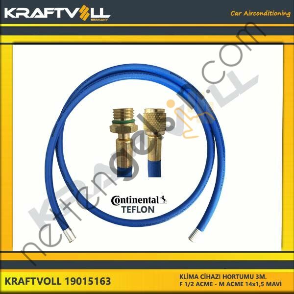 KRAFTVOLL 19015163 KLIMA GAZ BASMA HORTUMU 3000MM F 1/2 ACME X M ACME 14*1,5 MAVI CONTINENTAL  GENEL BİNEK KLİMA HORTUMU