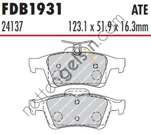 FERODO FDB1931 ARKA FREN BALATASI FOCUS II-FOCUS II 1,4/1,6/1,6TDCI/1,6TI/2,0/2,0TDCI 11/04-->  MAZDA BİNEK FREN BALATASI