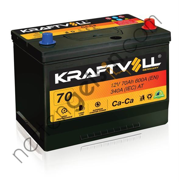 KRAFTVOLL 18010010 AKU 12V 70 AH N50 (260×173×225) TAM KAPALI ASYA  AKÜ BİNEK AKÜ