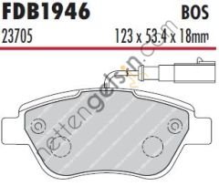 FERODO FDB1946W ON FREN BALATASI LINEA 1,3 STILO BRAVO SIENA PALIO ALBEA 1,2 / 1,4 / 1,6 / 1,9D MULTIJET 10 / 01> DOBLO 1,3D NEMO BIPPER FIORINO 77362548 (BOSCH 0986TB2414 EŞDEĞERİ) FIAT BİNEK