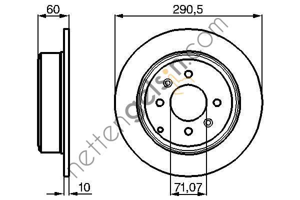 BOSCH 0986478877 ARKA FREN DISK AYNASI P406 1.6 1.8 16V 1.9 1.9TD 2.0 16V 2.0T 2.1TD 95> COUPE 2.0 COUPE 3.0 V6 97> OLCU: (CAP:280 KALINLIK:10X4DL)  PEUGEOT-CITROEN BİNEK FREN DİSKİ