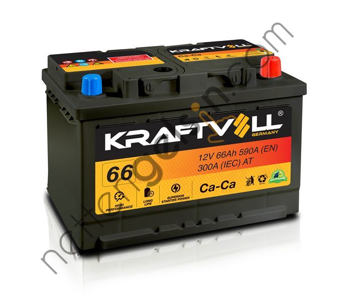 KRAFTVOLL 18010009 AKU 12V 66 AH LB3 (278×175×175) TAM KAPALI ALÇAK  AKÜ BİNEK AKÜ