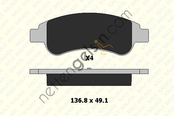 KALE B 24101 190 14 ON FREN BALATASI BERLINGO II PARTNER II P1007 C2 C3 II C4 XSARA PICASSO P207 C3 III DS3 C3 PICASSO P301 CELYSEE P208 P2008 C4 CACTUS / (ARKA FREN BALATASI DUCATO III BOXER III JUMPER III 2,2HDI 100 MULTIJET 2,3JTD 120 MULTIJET 3,0J