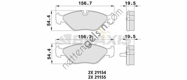 BRAXIS AA0375 ON FREN BALATA SAAB 900 2.016V 2.0T (86 94) 9000 2.0 2.3 3.0 (88 98)  SAAB BİNEK FREN BALATASI