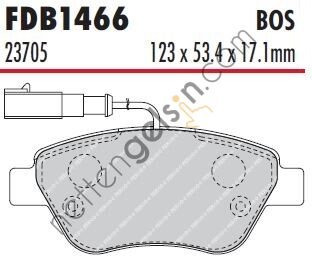 FERODO FDB1466W ON FREN BALATASI LINEA 1,3 STILO BRAVO SIENA PALIO ALBEA 1,2 / 1,4 / 1,6 / 1,9D MULTIJET 10 / 01> DOBLO 1,3D NEMO BIPPER FIORINO 77362548 (BOSCH 0986TB2414 EŞDEĞERİ) FIAT BİNEK FREN BALATASI (ÖN)