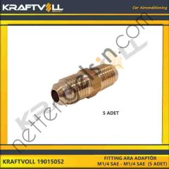 KRAFTVOLL 19015052 FITTING ARA ADAPTÖR M1/4 SAE - M1/4 SAE (5 ADET)  GENEL BİNEK KLIMA SISTEM ÜRÜNLERI