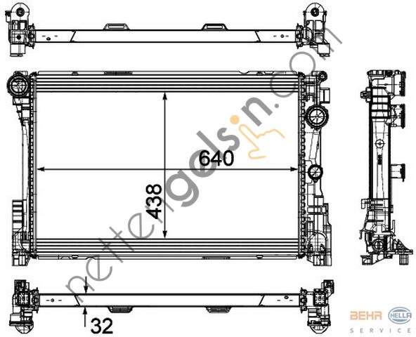 BEHR CR1684000P RADYATÖR 204/212 (OTOM. 6-7 vit.) A0995002703 MERCEDES