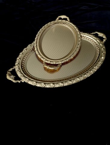 2'li Oval Gold Tepsi