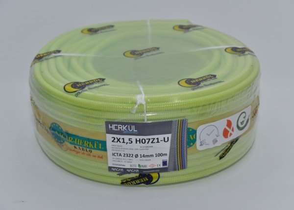 2X1.5 H07Z1-U + 16mm Ø ALEV YAYMAZ SPİRAL BORULU KABLO (100M)