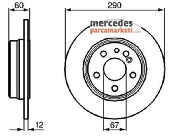 Mercedes S Serisi W140 S280 S320 Arka Fren Diski Takım