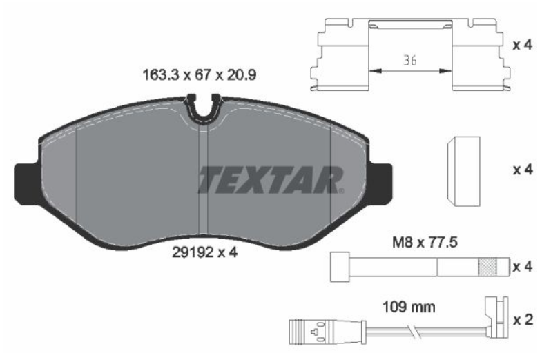 Mercedes Vito W639 Vito Viano 2004-2014 Fişsiz Ön Fren Balatası